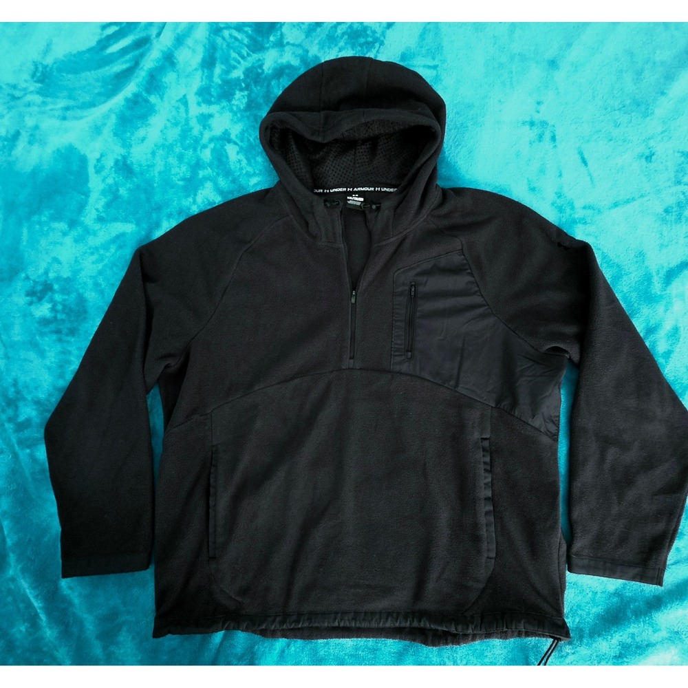 Under Armour UA Microfleece Quarter-zip Hoodie Black Men's Size XXL